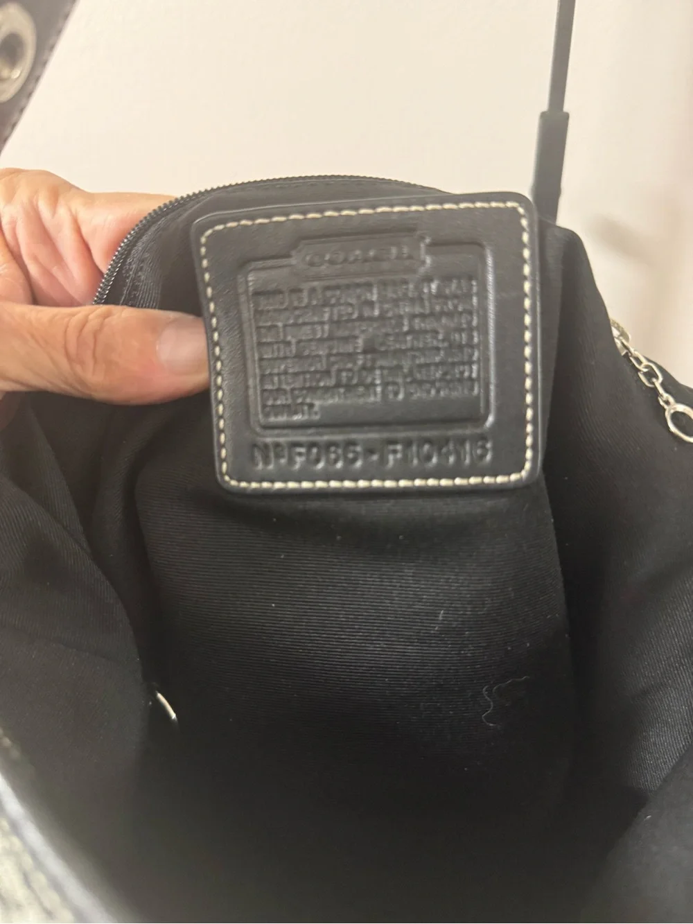 Coach Black and Gray Signature small C HoBo Jacquard Shoulder Bag